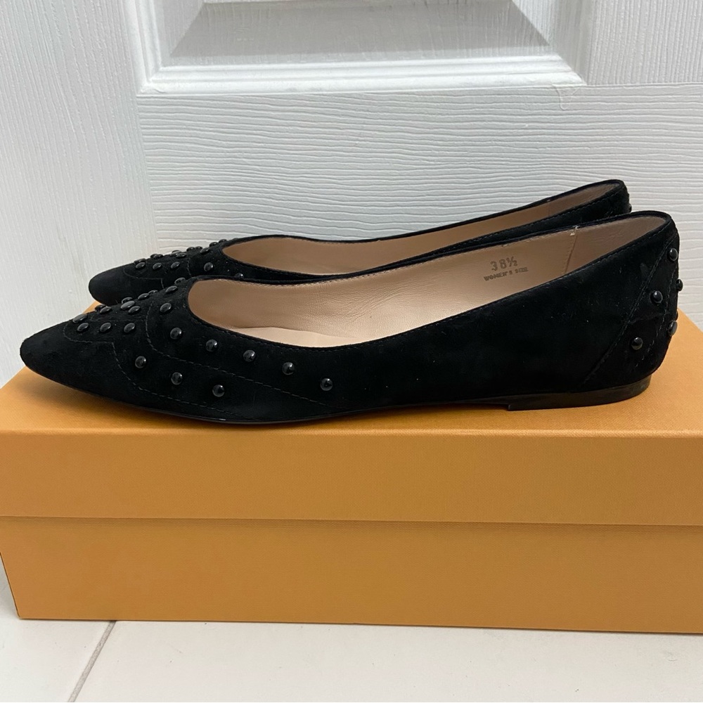 Tod’s Suede Studded Flats Gomma 22B Gommini Verniciati Black EUR 38.5 Women’s - Picture 7 of 14